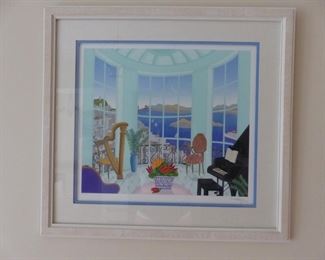 Set of 4 signed, framed art