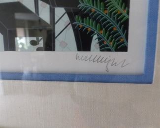 Set of 4 signed, framed art