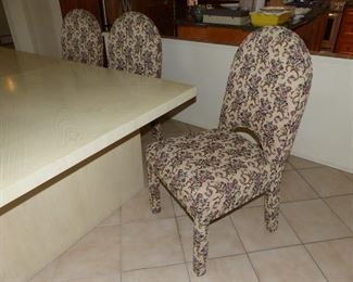 Vintage contemporary light wood dining table with 6 chairs