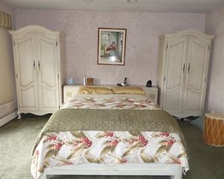 Bedroom armoires and platform bed