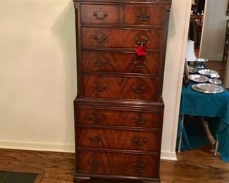 BEAUTIFUL  CHIPPENDALE    MINIATURE   CHEST ON CHEST