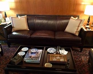 HANCOCK AND MOORE LEATHER SOFA