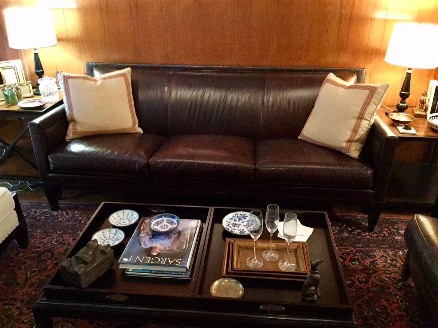 HANCOCK AND MOORE LEATHER SOFA
