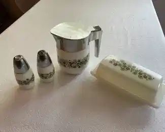 Crazy Daisy S&P, Creamer, and Butter Dish