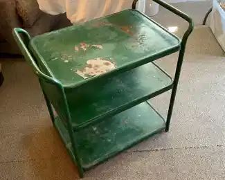 All metal green cart