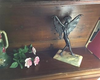 BRONZE PIXIE ON MARBLE BASE