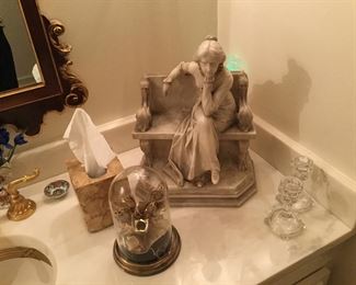 FIGURE OF A LADY IN SOAP STONE