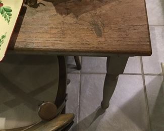 FARM TABLE SEAT SIX, NATURAL TOP AND PAINTED BOTTOM