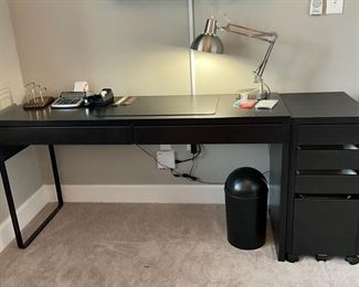 Black Desk And File Drawers