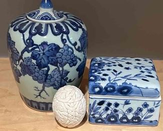 Asian Blue On White Porcelain