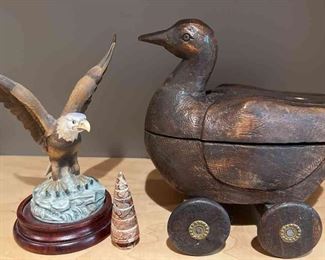 Bald Eagle By Andrea, Wood Duck Small Wood Sculpture