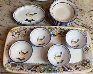 Deruta Platter Small Bird Themed Pieces