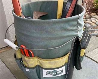 Garden Tools In Bucket Carrier