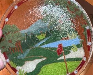 Golf Theme Glass Plate