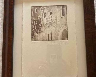 Original Signed Limited Edition Etching Juliets Balcony