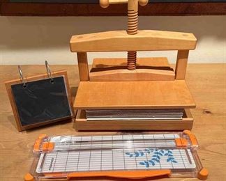 Smith And Hawkin Wood Flower Press, Paper Cutter And Ringed Photo Display