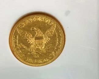 1844 O $5 XF45 GOLD LIBERTY HEAD