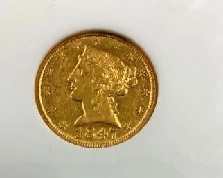 CLOSEUP 1847 GOLD $5