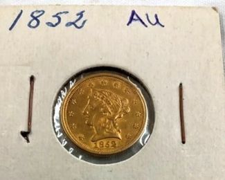 1852 GOLD AU $2 1/2 LIBERTY HEAD