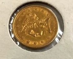 1852 GOLD AU $2 COIN