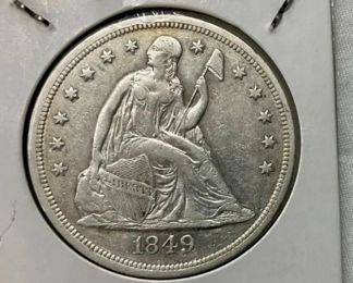 KEY DATE 1849 SEATED LIBERTY DOLLAR