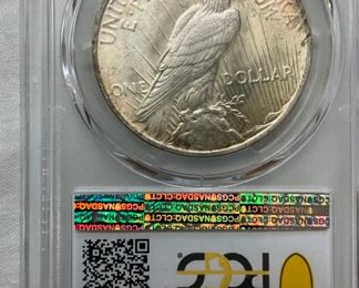 1922 PEACE PCGS MS66 SILVER DOLLAR