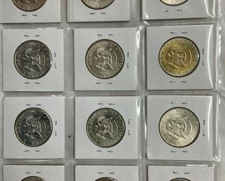 12 UNC KENNEDY HALVES