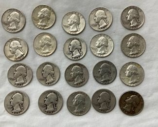 (20) 90% SILVER QUARTERS