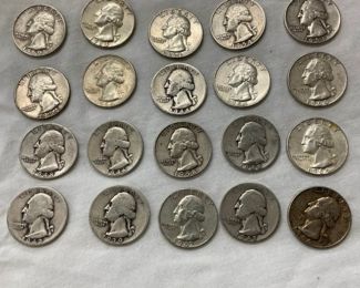 (20) 90% SILVER QUARTERS