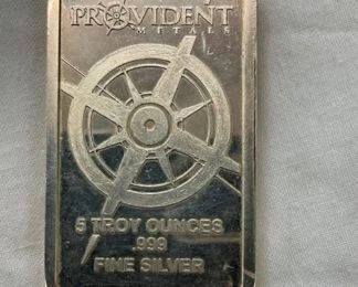 5 0Z PROVIDENT METALS BAR .999%SILVER