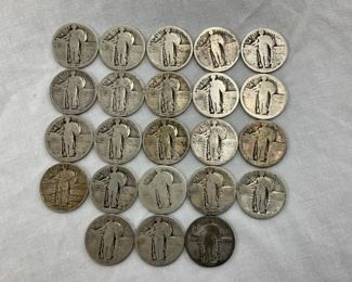 (23) STANDING LIBERTY QUARTERS (NO DATES