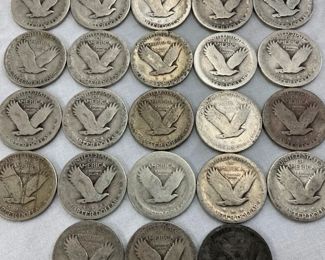 (23) STANDING LIBERTY QUARTERS (NO DATES