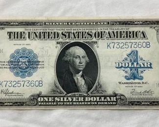 SERIES 1923 $1 SILVER CERT.LARGE BILL