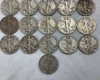21 WALKING LIBERTY HALVES