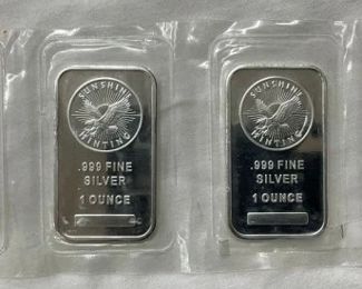 4 SUNSHINE MINT SEALED SILVER BARS