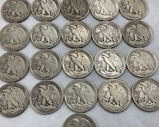 21 WALKING LIBERTY HALVES