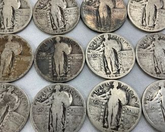 12 STANDING LIBERTY QUARTERS W/DATES
