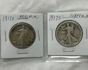 4 KEY DATE 1917 WALKING LIB. HALVES