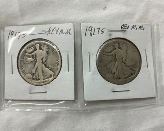 4 KEY DATE 1917 WALKING LIB. HALVES