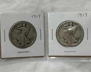4 1917 WALKING LIBERTY HALVES