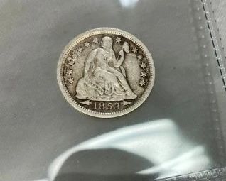 1853 SEATED LIB. DIME W/ ARROWS