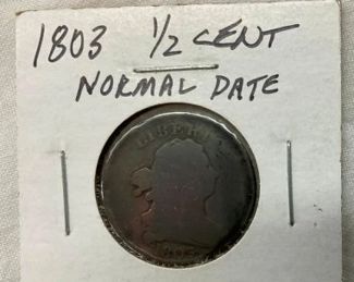1803 1/2 CENT NORMAL DATE
