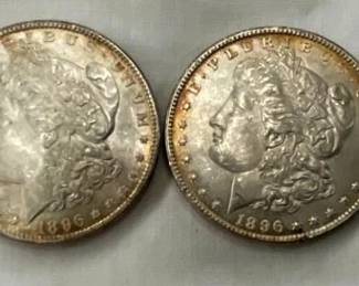 1896 MORGAN SILVER DOLLARS