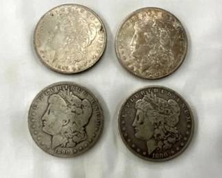 1890 AND 1890 O MORGAN SILVER DOLLARS