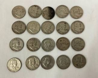 (20) SILVER FRANKLIN HALVES