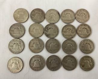 (20) SILVER FRANKLIN HALVES