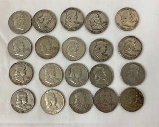 (20) SILVER FRANKLIN HALVES
