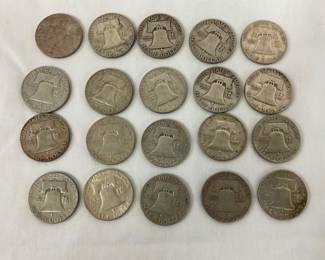 (20) SILVER FRANKLIN HALVES