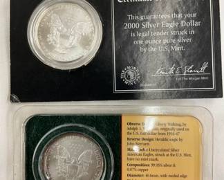 2000, 2004 US SILVER AMERICAN EAGLES