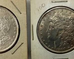 1886, 1900 MORGAN SILVER DOLLARS